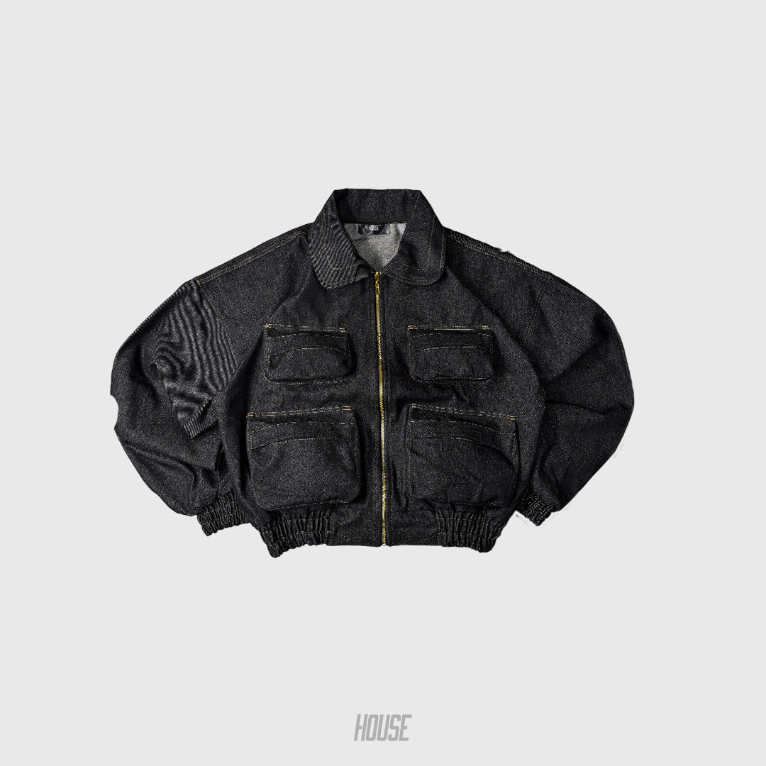 Raw Denim Jacket Utility Wear